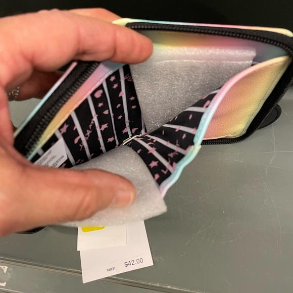 Luv Betsey Johnson wallet multicolor panda zip around - Picture 2 of 5